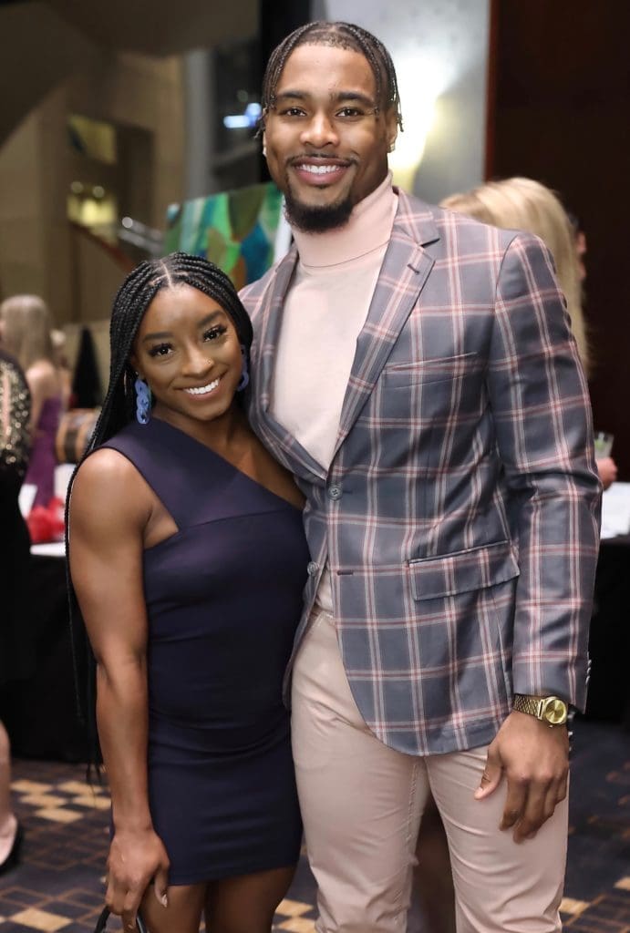 Simone Biles, Her Athlete Boyfriend and Carl Lewis Give This Houston Fashion Night Real Olympic Power