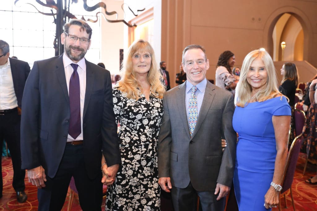 Tim & Debi Cesarek, luncheon chairs Mickey and Debi Barrett at the YES Prep Leading Houston Forward luncheon. (Photo by Priscilla Dickson)