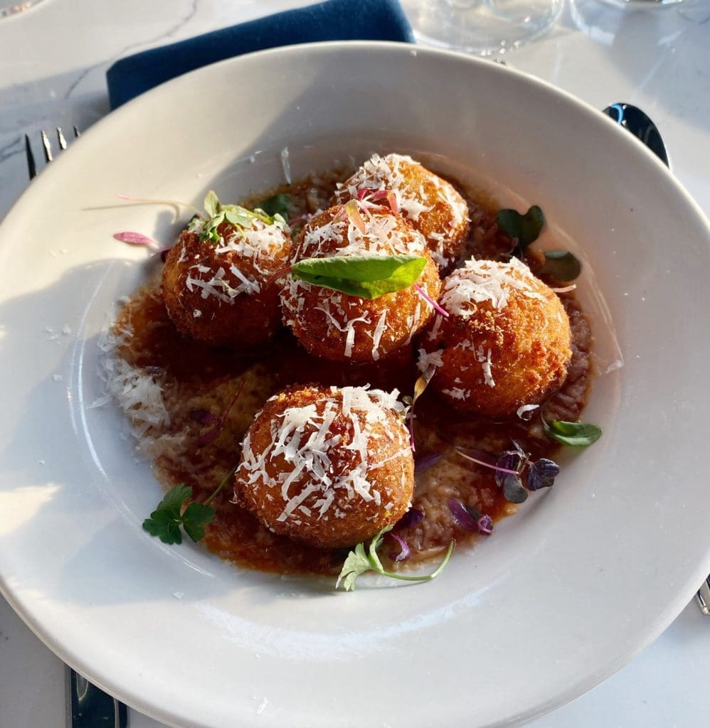 You can't miss the fried shrimp and grits at Roots Southern Table. (Courtesy)
