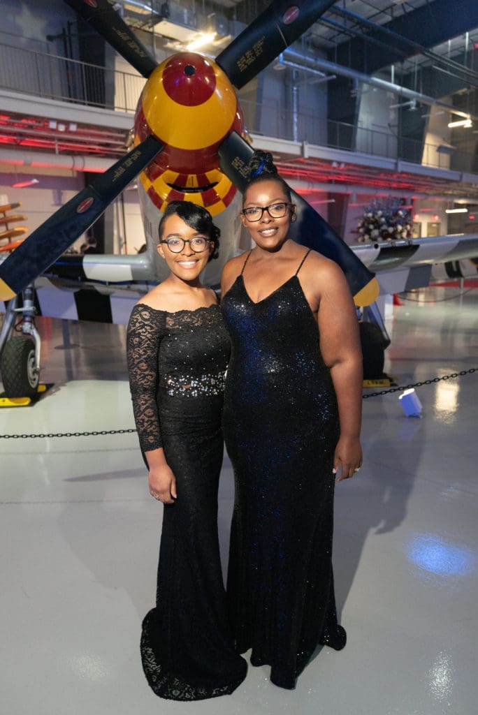 Faith Norwood, Janine Norwood at the Lone Star Flight Museum Gala honoring Oscar Wyatt. (Photo by Daniel Ortiz)