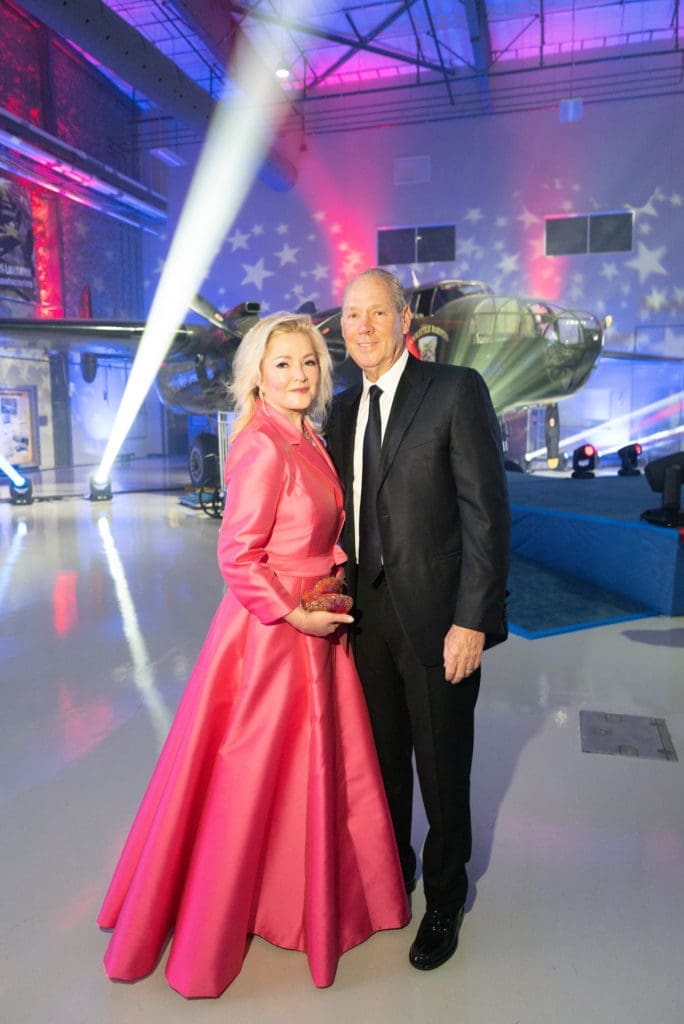 Whitney & Jim Crane at the Lone Star Flight Museum Gala honoring Oscar Wyatt. (Photo by Daniel Ortiz)