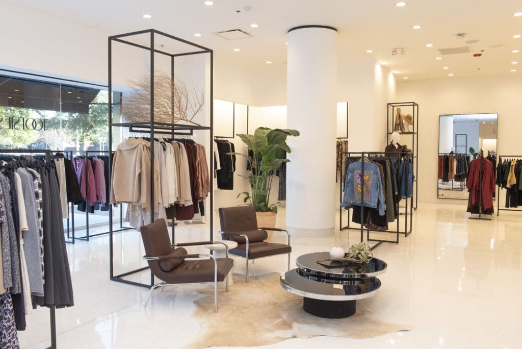 The sleek, monochrome store is a nod to  the favorite color scheme of Mickey Rosmarin, Tootsies' late founder. (Photo by Tamytha Cameron)