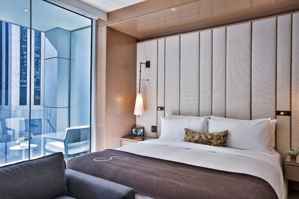 Breathtaking views of the Dallas skyline in the Jackson suite at The Statler hotel.