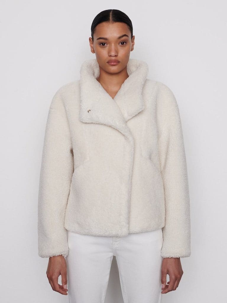 This Frame Sherpa white jacket is perfect gift for the fashionista. 