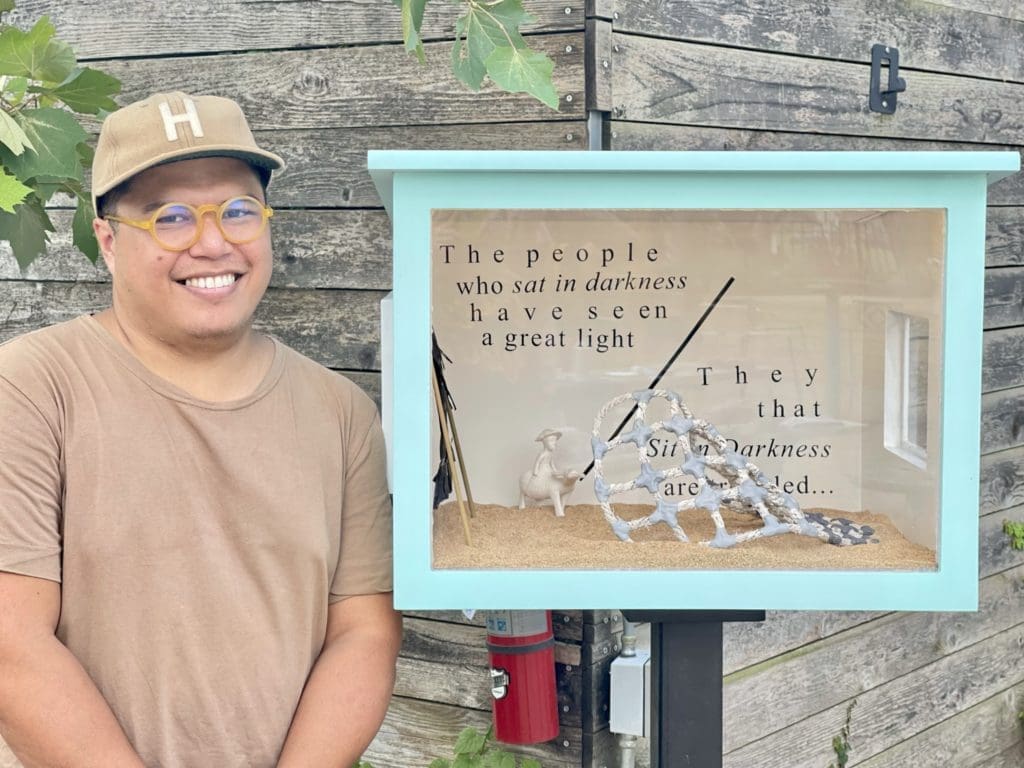 The idea of creating a thought-provoking piece of art on a miniature scale intrigued Houston-based artist Matt Manalo.