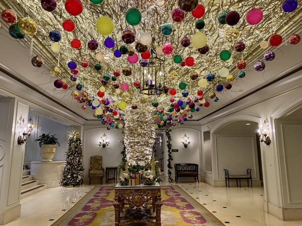 The Ritz-Carlton, New Orleans decks out their lobby for the holidays. (Photo by Megan Ziots)