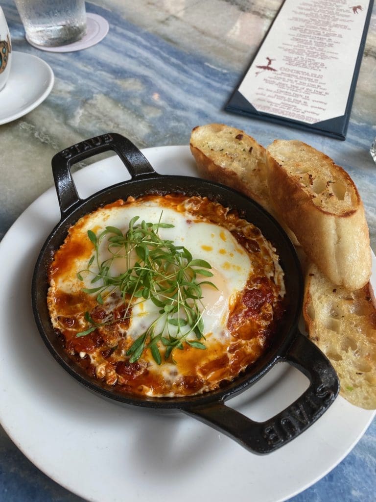 Tunisian Eggs on the brunch menu at Gratify (Photo by Shelby Hodge)
