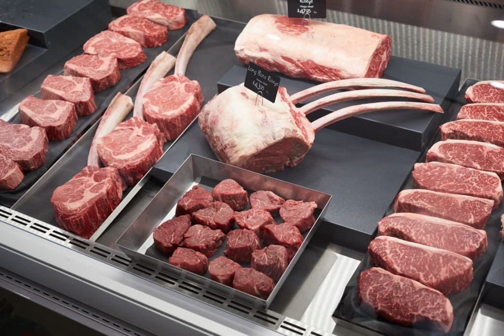 The meat case holds a variety of Wagyu cuts from the R-C Ranch. (Photo Jody Horton)