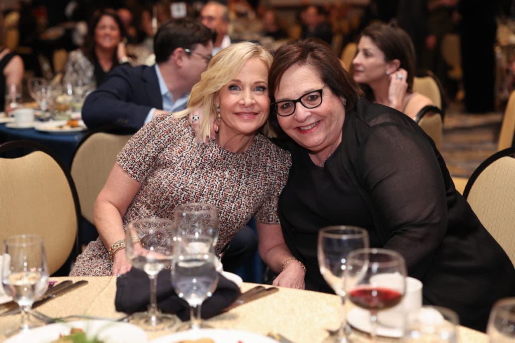 Joan Alexander Chesed Award recipient Sandi Wolf, Amy Bernstein at Jewish Family Service's annual celebration. (Photo by Johnny Than)