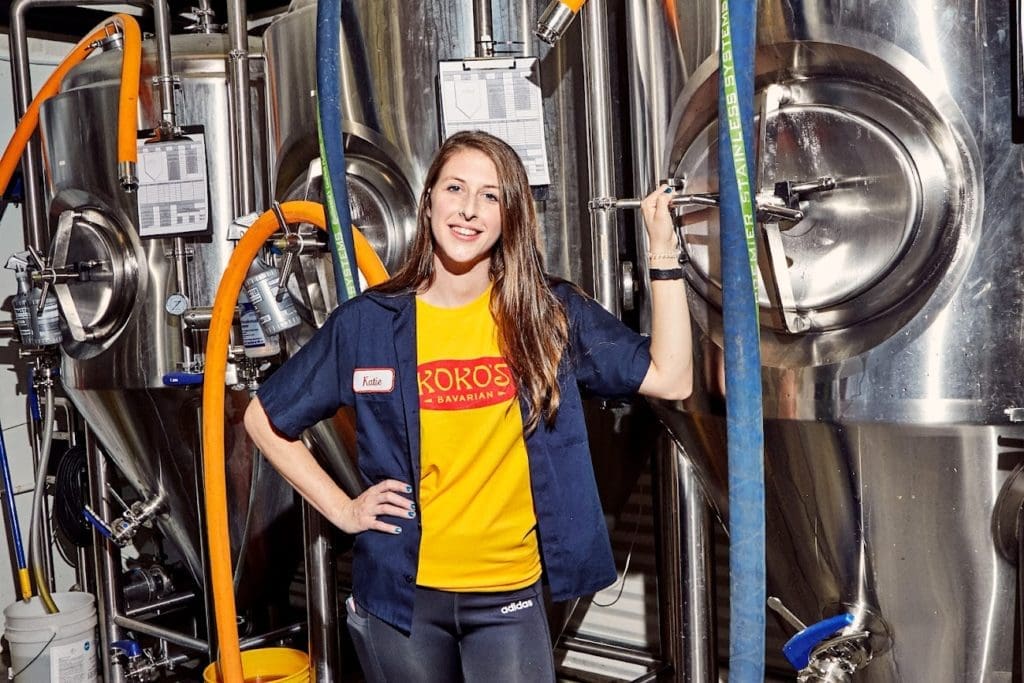 Koko's Bavarian brewmeister Katie Lowe is brewing six German beers. Photo by Mackenzie Smith Kelley.