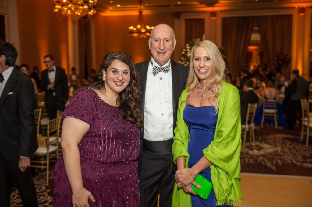 Spindletop Charities executive director Lia Vallone, Tracy & Laurie Krohn at the Spindletop Charities Holiday Gala (Photo by Fulton Davenport/PWL Studio)
