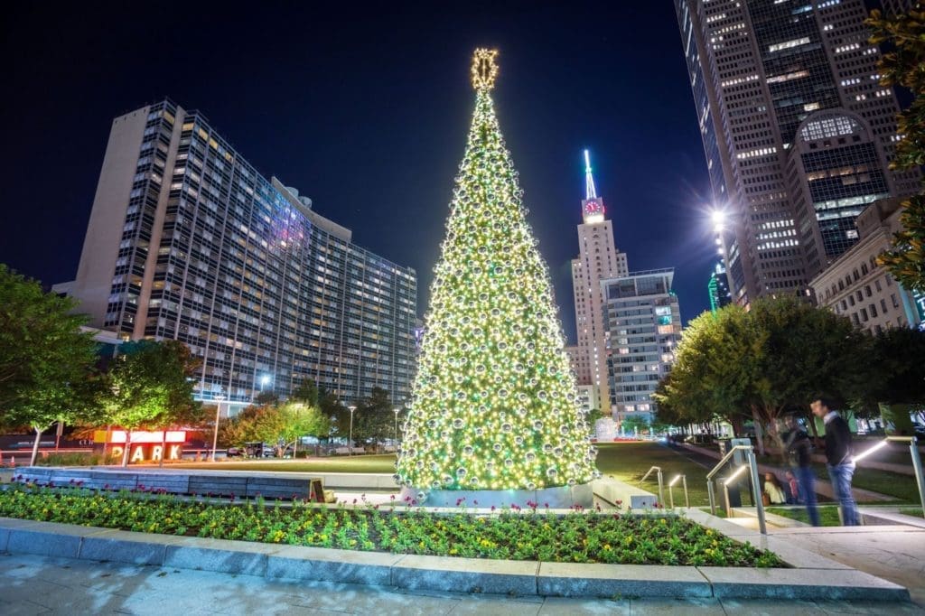 Downtown Dallas is A Winter Wonderland of Holiday Lights, Christmas Trees, and Magical Hotel Transformations