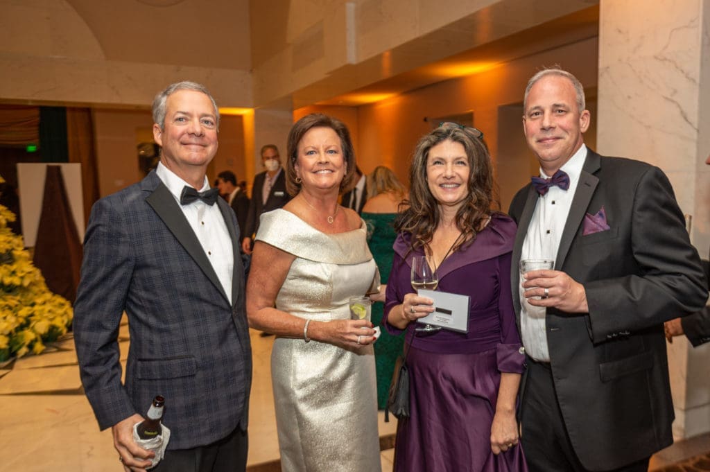 Louis & Terry Bonno, Tracy & Tim McGarity at the Spindletop Charities Holiday Gala (Photo by Fulton Davenport/PWL Studio)