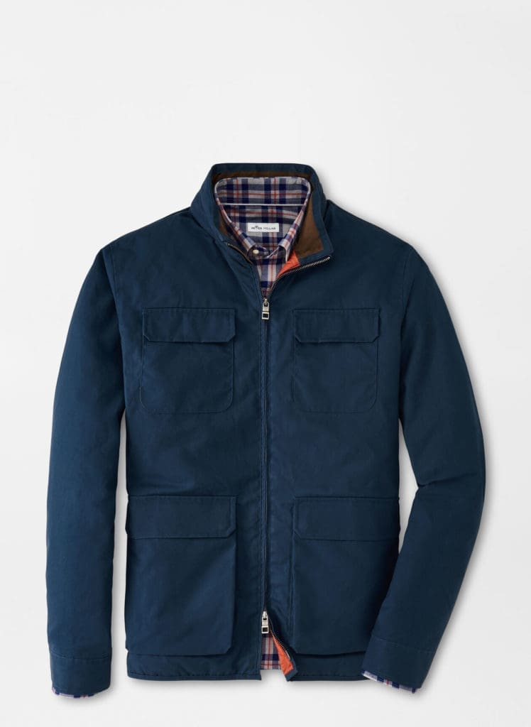 Peter Millar's tailored safari jacket pairs perfectly with any color palette and is an easy way to look good while staying warm.