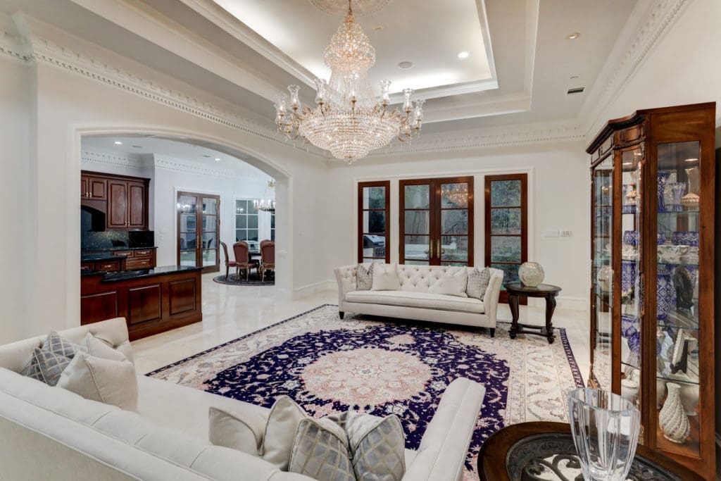 Another view to the formal living room at 6 Pine Tree Lane. (Photo by TK Images)