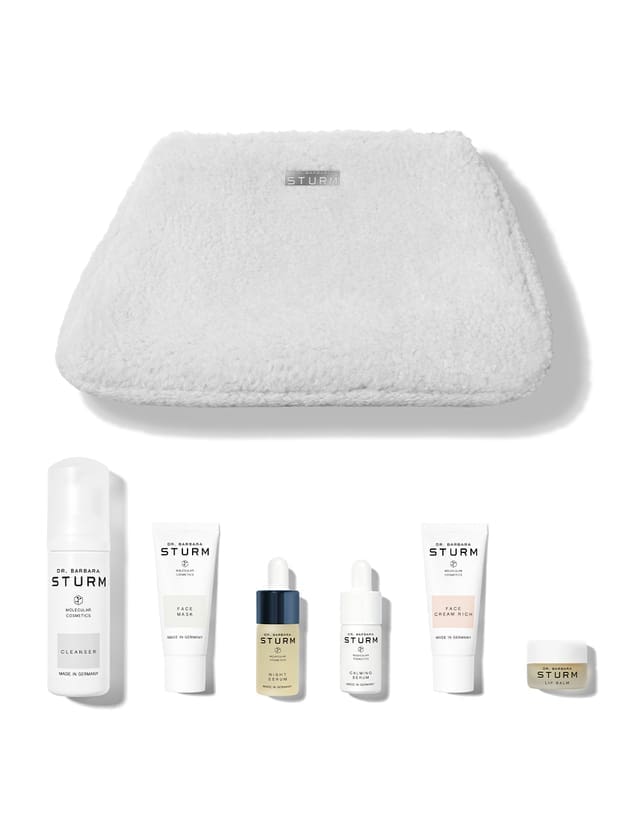 Dr. Barbara Sturm's 6 step kit calms and nourishes the skin this holiday season.