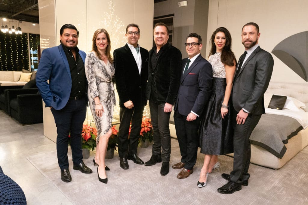 The BeDESIGN team at the Houston Symphony Young Associates Council holiday party at BeDESIGN.  (Photo by Daniel Ortiz)