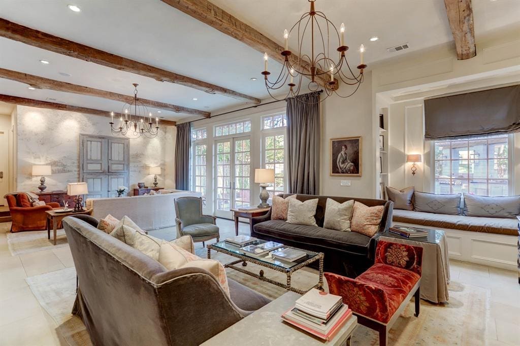 The expansive living room at 1821 Sharp Place (Photo by TK Images)