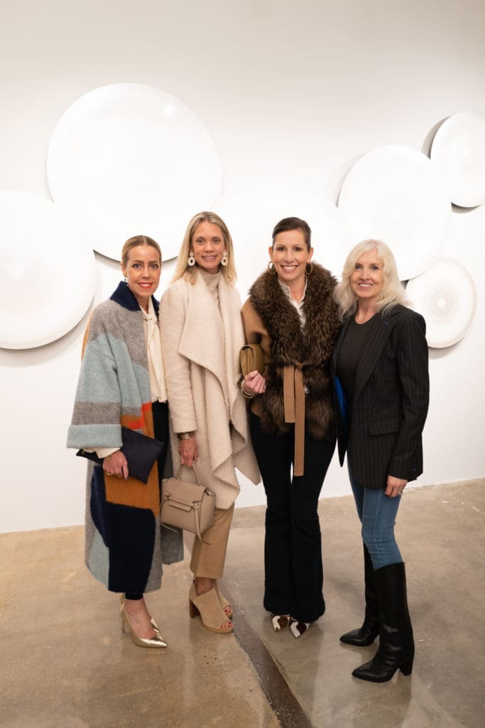 Beth Woldert, Rachael Miclette, Marilyn Giuon, Melayne Packer at the opening of artist Christopher Martin's gallery in the Upper Kirby District's Gallery Row in Houston. (Photo by Daniel Ortiz)