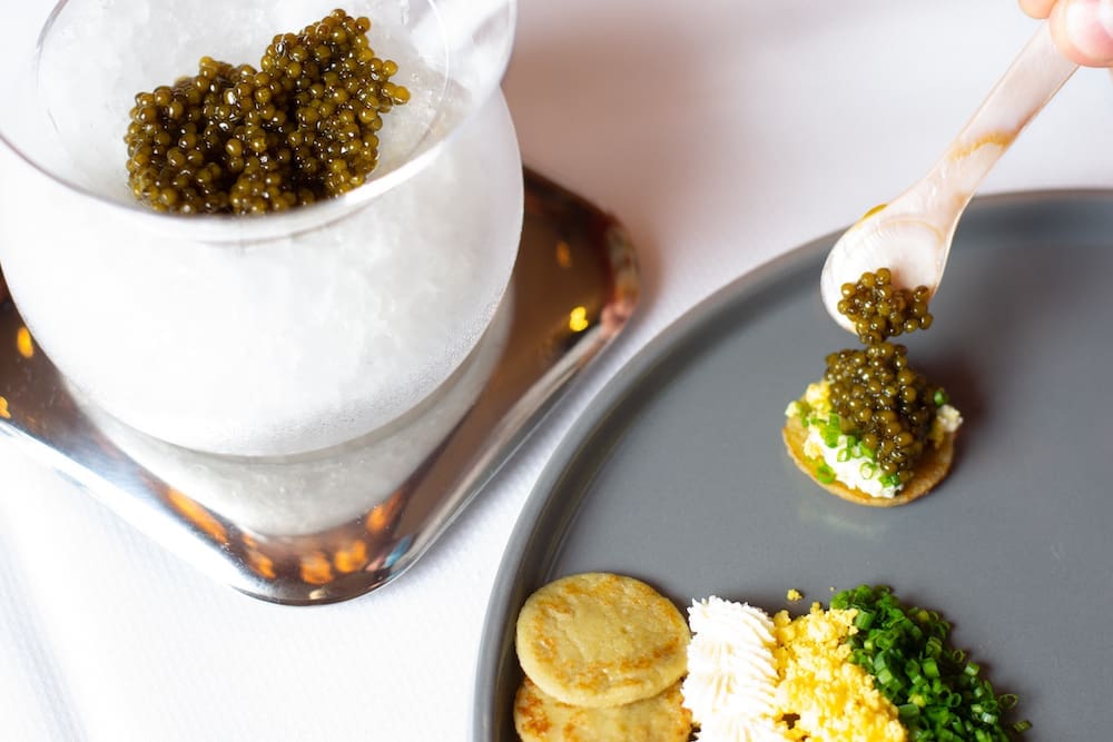 Caviar is an upgrade on Tony's lavish Valentine's Day menu.