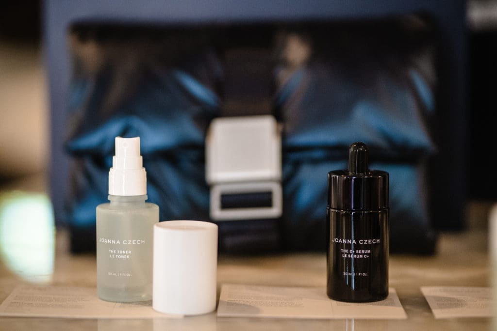 A product selection from The Kit, Czech's streamlined skincare set. (Photo by James Coreas)