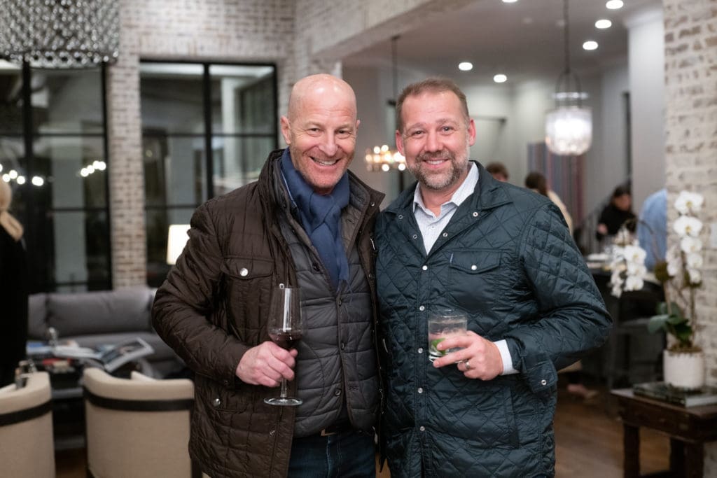 David Green, Justin Taliaferro at a private collector's party celebrating the opening of artist Christopher Martin's gallery in the Upper Kirby District's Gallery Row in Houston. (Photo by Daniel Ortiz)