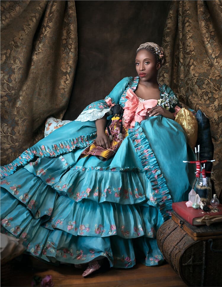 Haitian artist Fabiola Jean-Louis’ "Marie-Antoinette is Dead," 2017, at The Future is Unwritten — Healing Arts Houston Auction