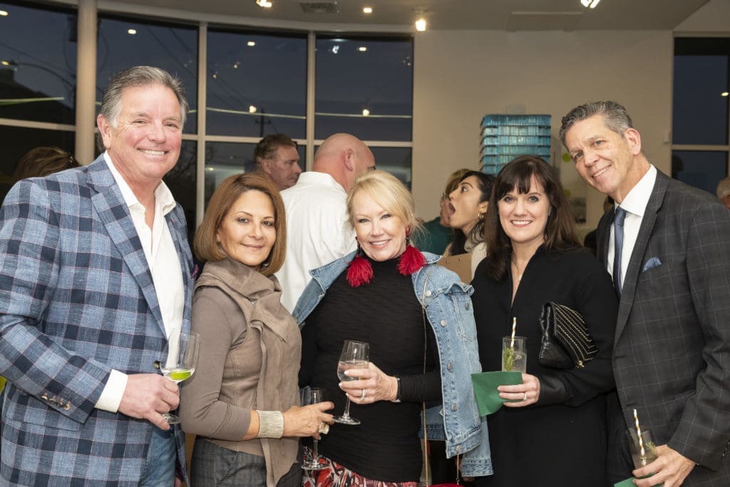 Gordon Yeats, Magdalena Millis, Carol Smith Abigale Claude, Joe Thomas  attend the Residences at The Allen and Thompson Hotel beam signing and celebration. (Photo by Anthony Rathbun)