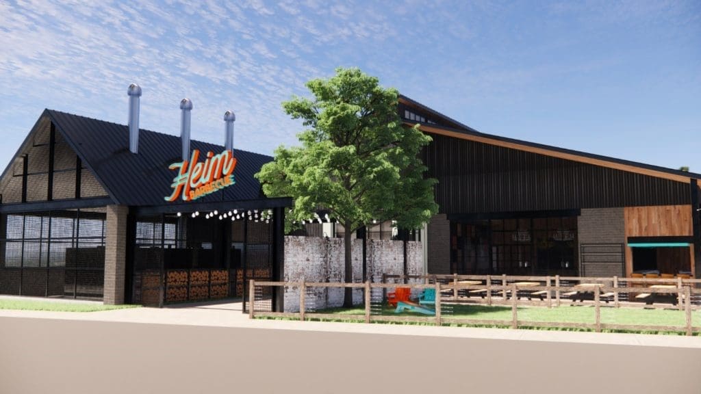 The exterior design of the next Heim Barbecue set for Hudson Oaks, near Weatherford.