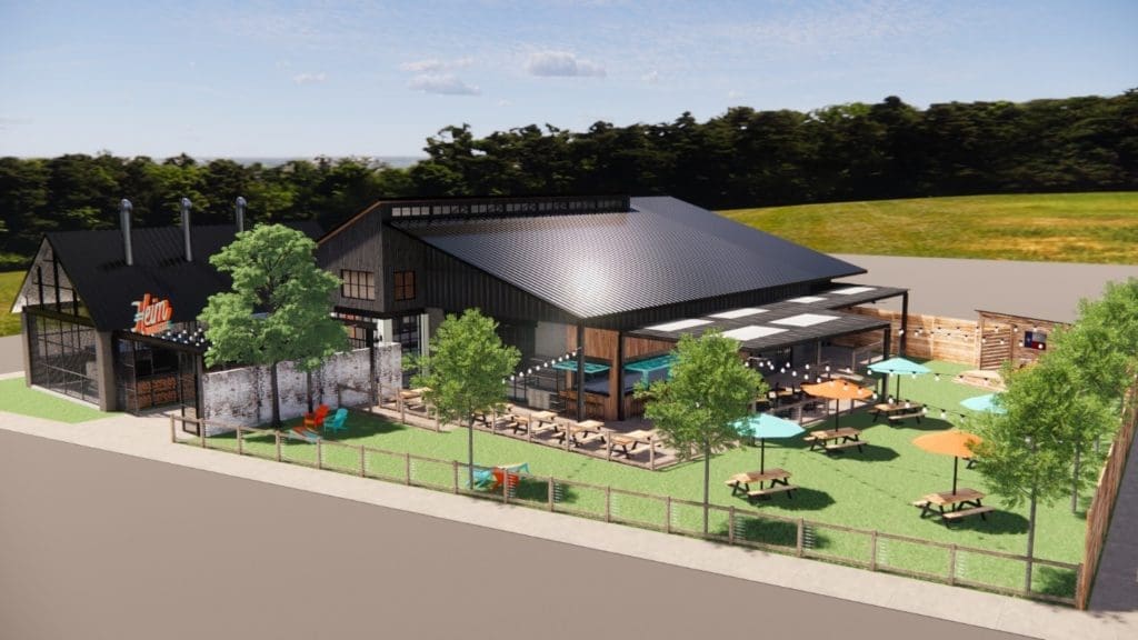 The family friendly outdoor lawn complete with patio and performance stage will be under construction soon in Hudson Oaks. 