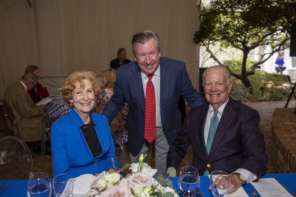 Susan Baker, Jim McGrath, James A. Baker III headline the Houston Heritage Society event in Sam Houston Park (Photo by Jenny Antill Clifton)