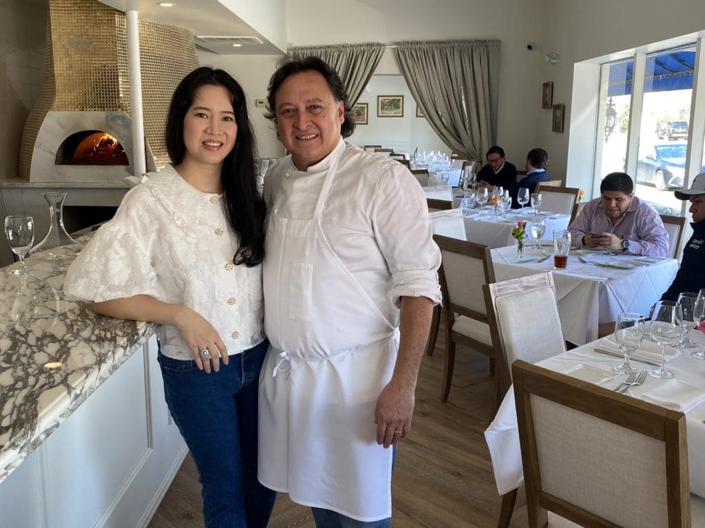 Christina & Chef Alfredo Mojica in their new Amore Italian Restaurant, which recently opened on S. Shepherd Drive between Alabama and Richmond. (Photo by Shelby Hodge)