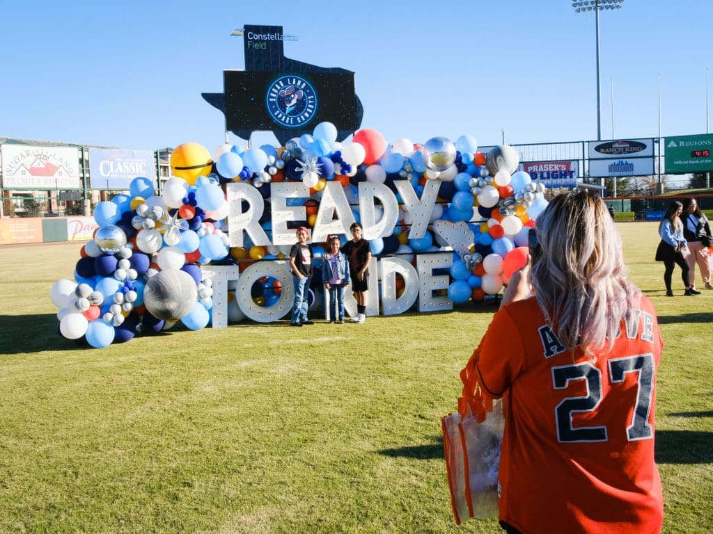 More than 5,000 fans came out to the Space Cowboys' unveiling for lawn games, bouncy houses and plenty of picture fun. (Photo by F. Carter Smith)