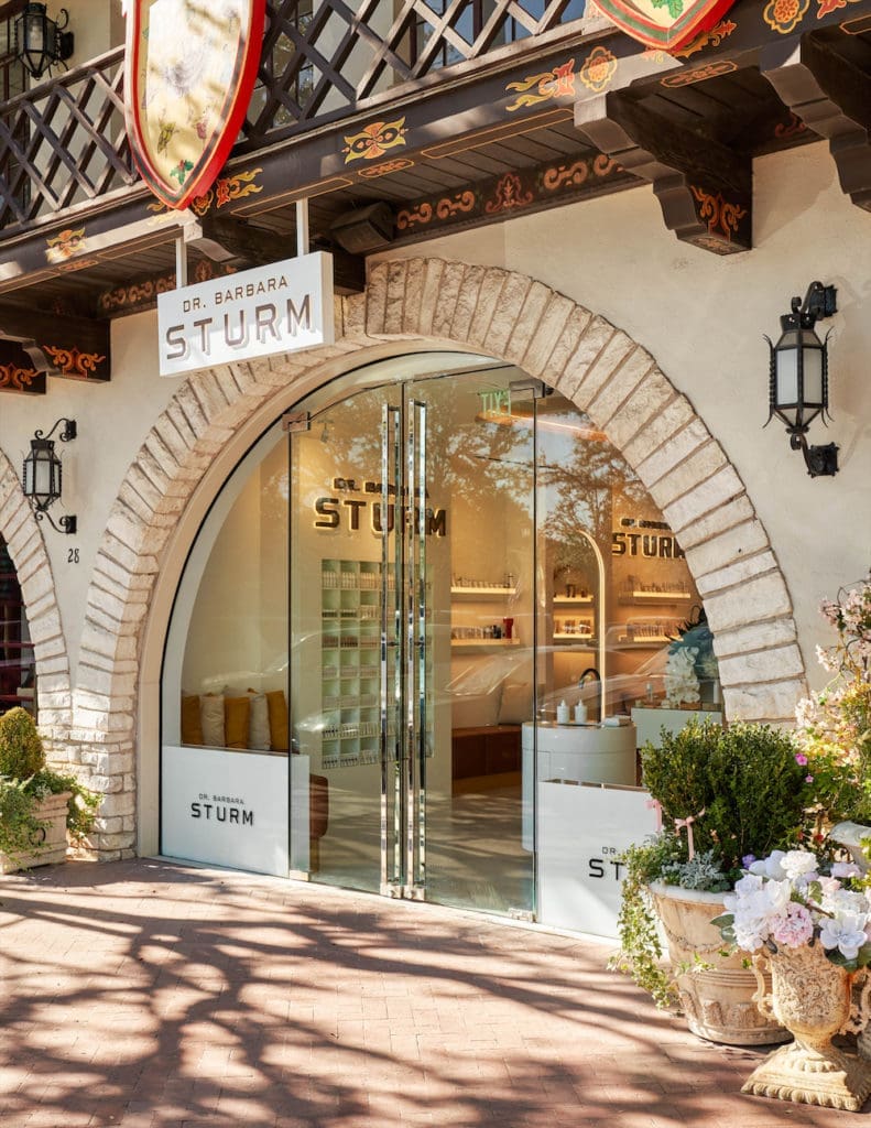 The Highland Park Village entrance to Sturm's first Texas spa.  (Photo by Nathan Schroder)