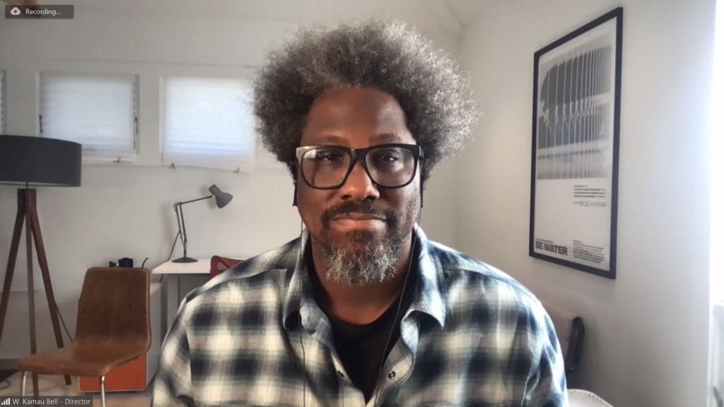 Director W. Kamau Bell attends the Q&A of the virtual Premiere of <i>We Need to Talk About Cosby</i>, an official selection of the Premieres section at the 2022 Sundance Film Festival. © 2022 Sundance Institute.

