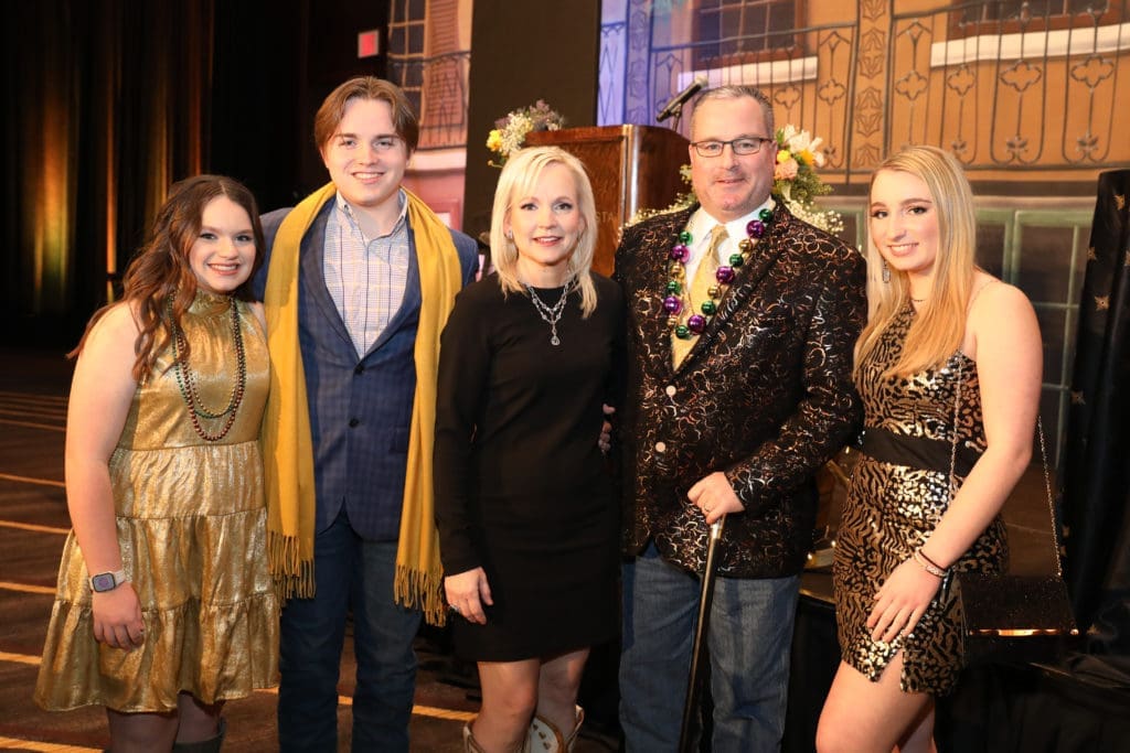 Ashley, Brett, Michelle, Brian, and Lauren Payne at the Turn It Gold gala. (Photo by Priscilla Dickson)