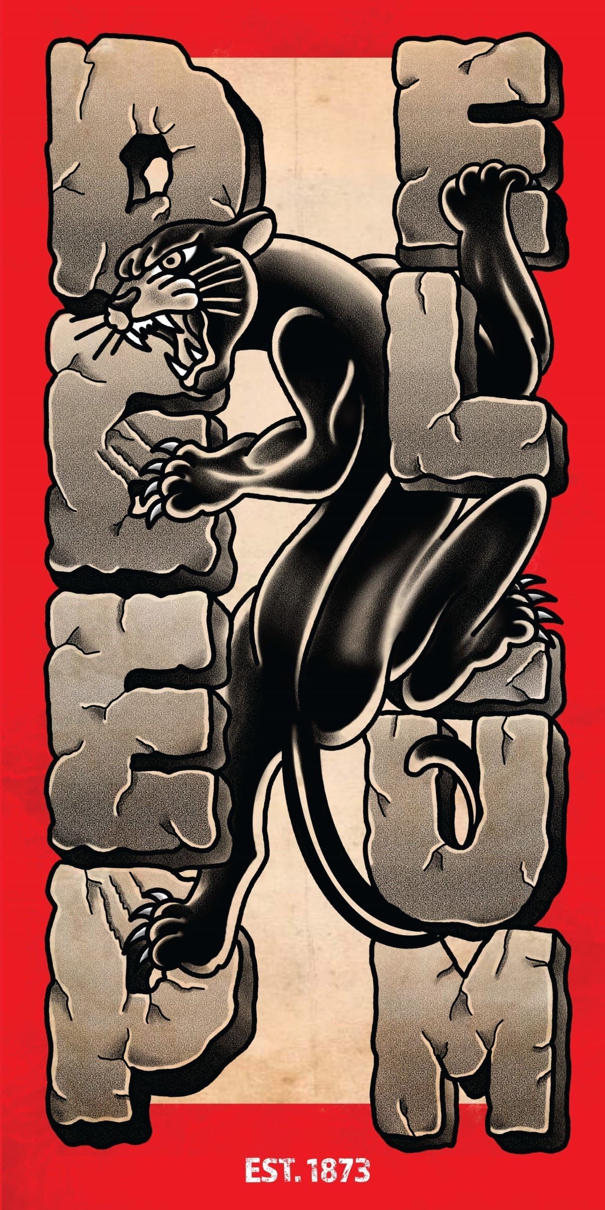 Elm Street Tattoo's David Nash created this banner from his experience with tattoos, painting, and more.