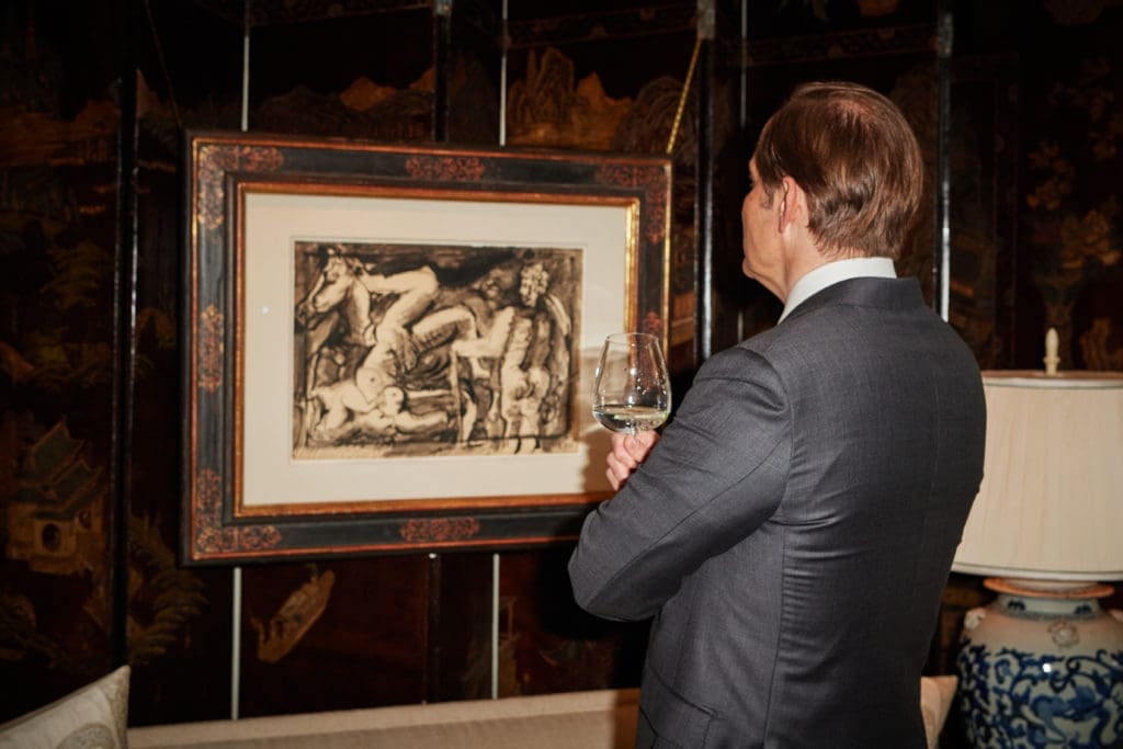 Eric Lee eyeing the Hobson's famed Picasso  (Photo by Jonathan Zizzo )