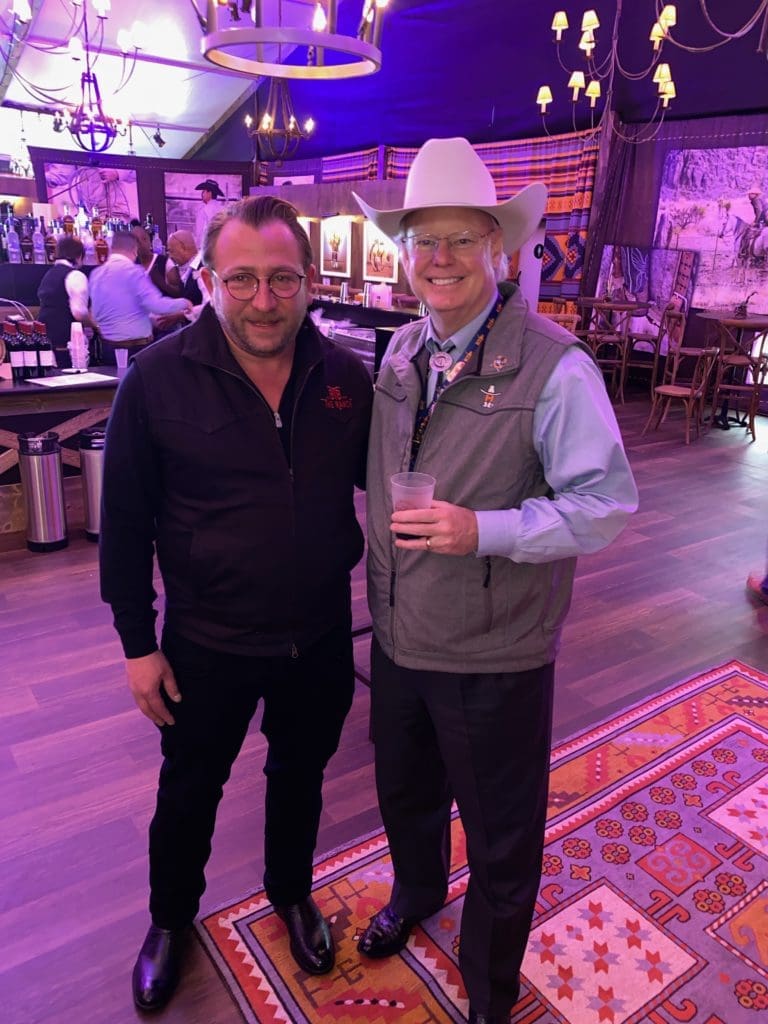 Innovative restaurateur Ben Berg, Houston Livestock Show and Rodeo board chairman Brady Carruth at The Ranch Saloon + Steakhouse at NRG Park. (Photo by Shelby Hodge)