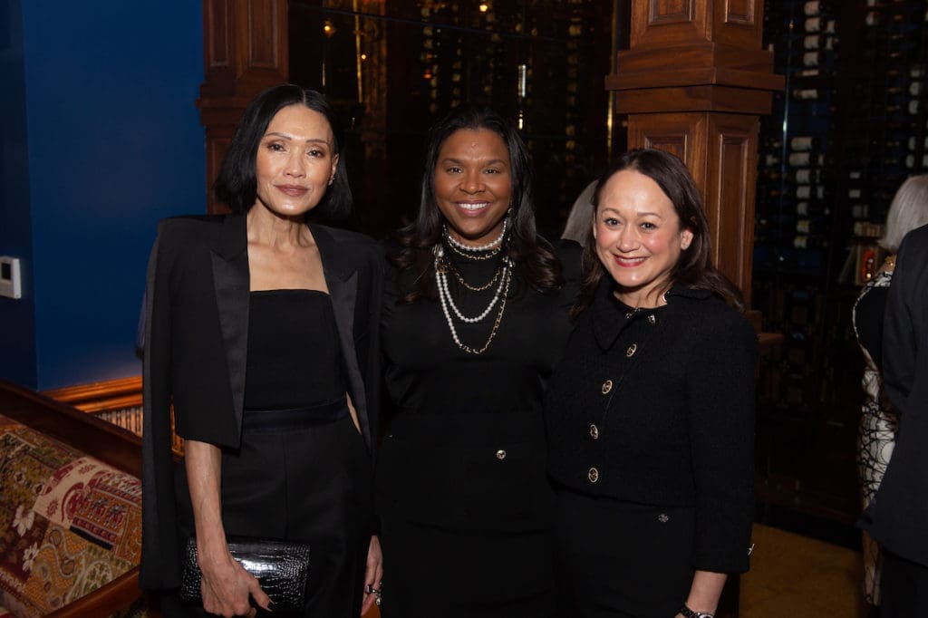 Duyen Nguyen, Nicole Rose, Pilar Blakely at Musaafer for The Galleria/PaperCity Spring Luxe Luncheon. (Photo by Wilson Parish)