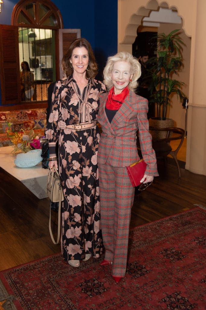 Phoebe Tudor, Lynn Wyatt at Musaafer for The Galleria/PaperCity Spring Luncheon. (Photo by Wilson Parish)