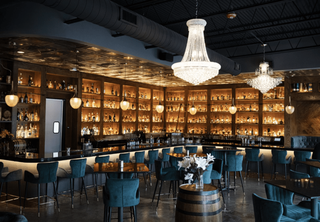 A look into Permission Bat's swanky vintage interior. (Courtesy of Permission Whiskey & Service Co.)