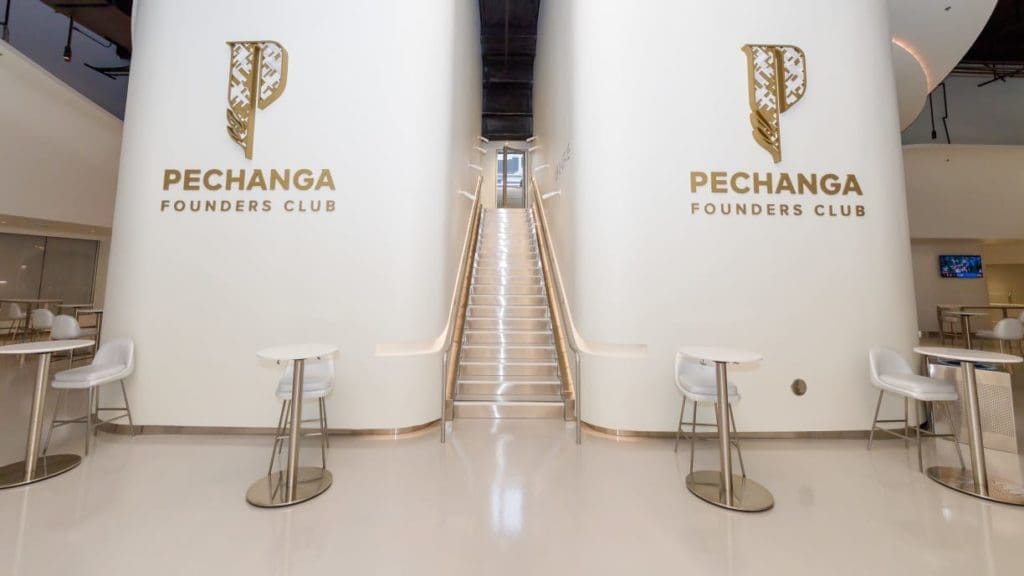 The exclusive Pechanga Founder's Club entrance at SoFi Stadium gives a sense of what's inside.