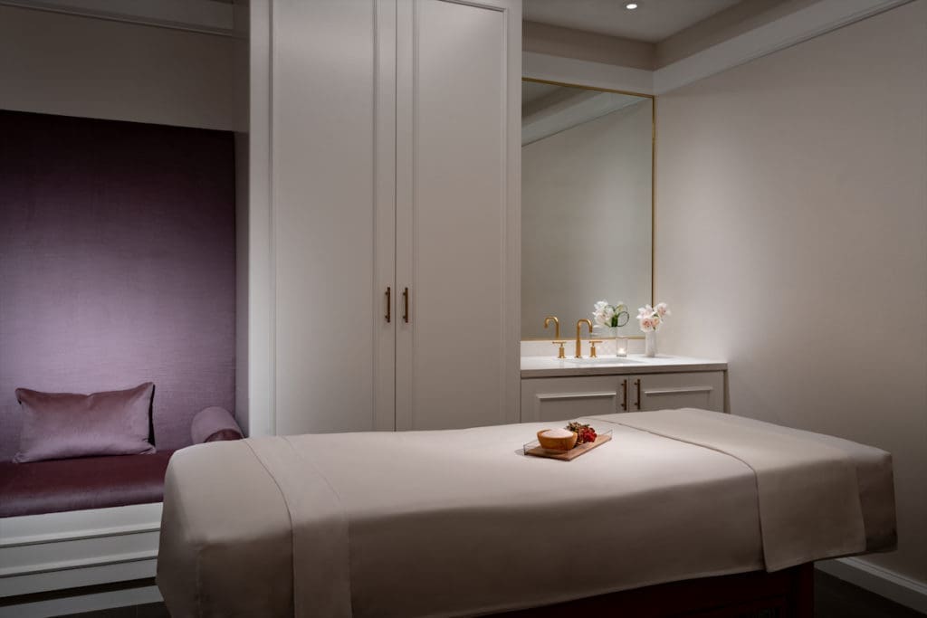 An updated treatment room at The Ritz-Carlton, Dallas spa.