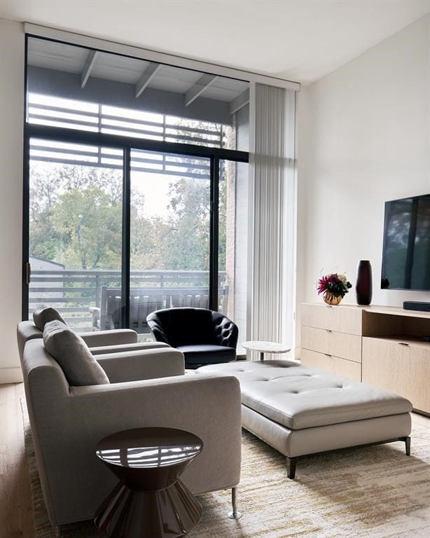 A seating area in the master bedroom, located upstairs. 