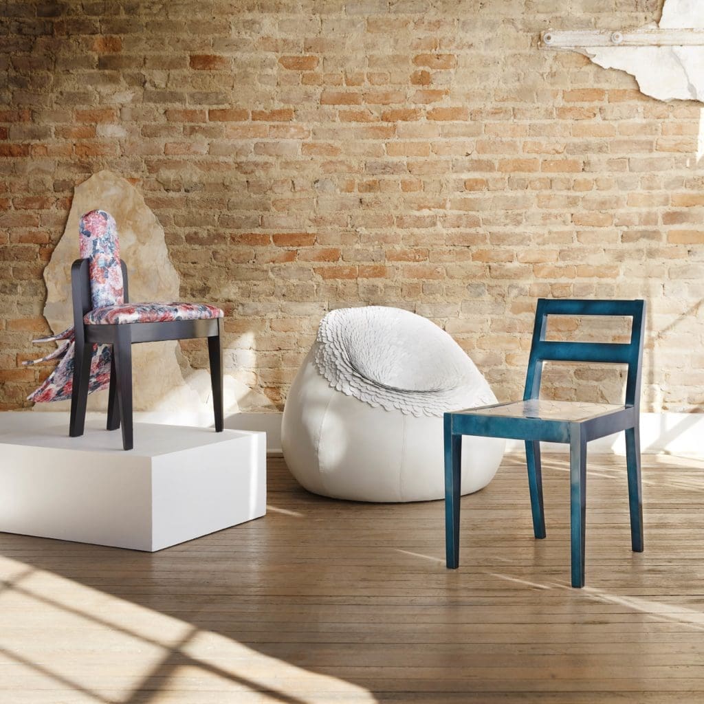 Annie Evelyn's furnishing are among the American-made creations showcased by Mill Collective at The Halles in Round Top.