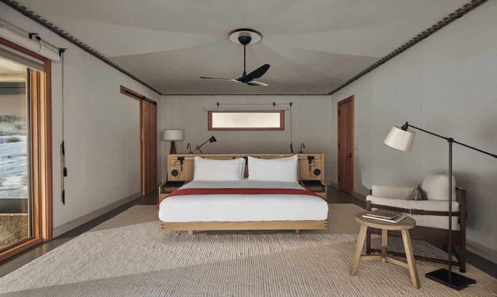 Tents in aesthetic and vibe, each pavilion is fully air conditioned and chock full of five star amenities. (Photo courtesy of Amangiri)