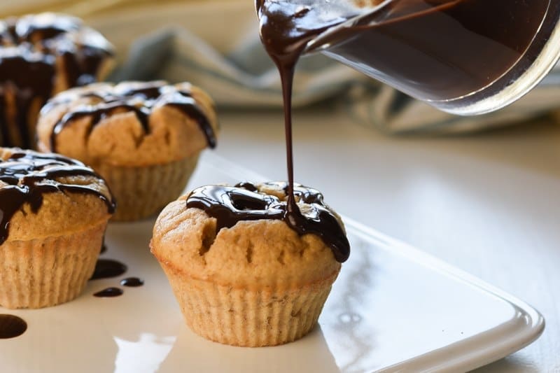 Blue Butterfly Cafe's bakery case is filled with sweet and savory items like the Peanut Butter Cookie Muffins.