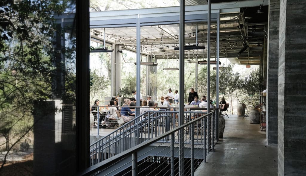 Grant Cooper's new eatery, Flora invites diners to feast on their clean, fresh cuisine inside and out-of-doors. (Photo by Jack Thompson)