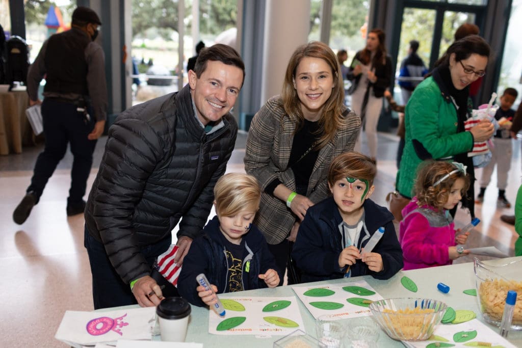 Garrett & Krystal Thompson with their children at the Houston Museum of Natural Science Critter Crawl.